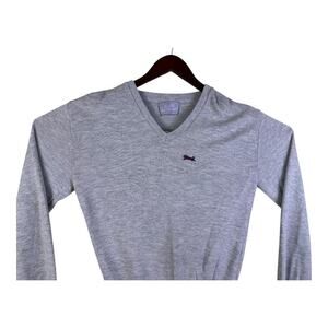 Le Tigre Sweater Men's Medium V neck Gray 90s Made IN USA Vintage